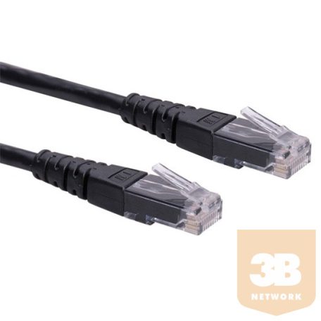 KAB Roline UTP Cat6 patch kábel - Fekete - 0,3m
