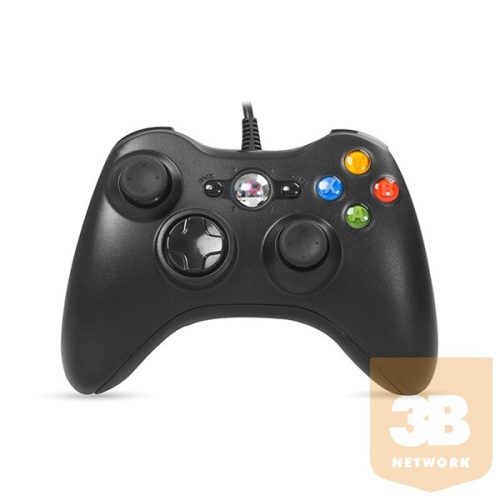 Rampage Gamepad - SG-R360 Black (USB, 2,2m kábel, PC kompatibilis, fekete)