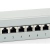 Equip Patch Panel - 227308 (8 port, Cat.5e, 1U, árnyékolt, szürke)