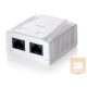 Equip fali aljzat, cat.6, 2x RJ45, fehér