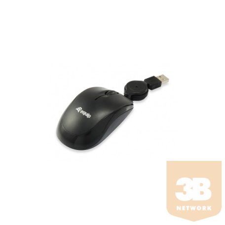 Equip-Life Egér - 245103 (Vezetékes, kihúzható kábel, Optikai, USB, 1000 DPI, fekete)