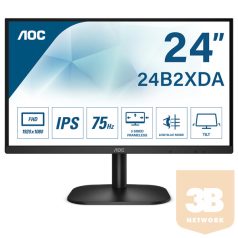   AOC IPS monitor 23,8" - 24B2XDA 1920x1080, 16:9, 250 cd/m2, 4 ms, VGA, DVI, HDMI, hangszóró, 75Hz