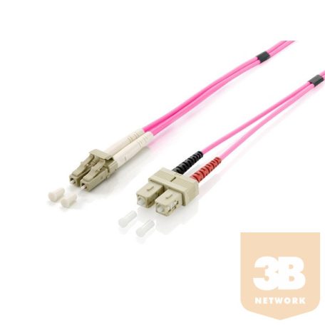 Equip Optikai Kábel - 255535 (OM4, LC/SC, 50/125µ, LSOH, lila, 5m)