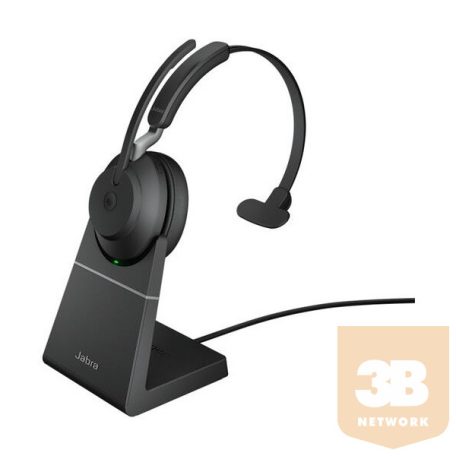 JABRA Fejhallgató - Evolve2 65 MS Mono Bluetooth Vezeték Nélküli, Mikrofon + Töltő állomás