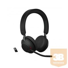   JABRA Fejhallgató - Evolve2 65 UC Stereo Bluetooth Vezeték Nélküli, Mikrofon + Töltő állomás