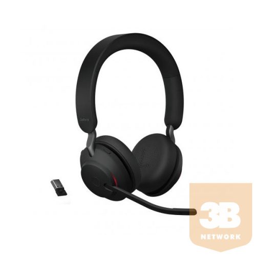 JABRA Fejhallgató - Evolve2 65 UC Stereo Bluetooth Vezeték Nélküli, Mikrofon + Töltő állomás