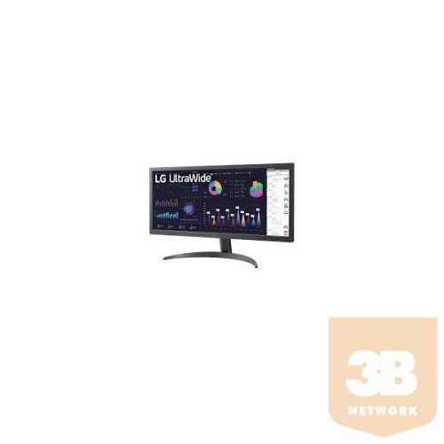 LG Monitor 26" - 26WQ500-B (IPS; 21:9; 2560x1080; 5ms; 250cd; HDMIx2, HDR10; FreeSync)