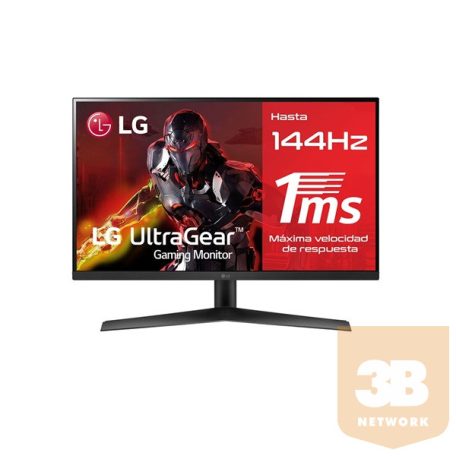 LG Monitor 27" Gamer - 27GN60R-B.BEU (IPS; 16:9; 1920x1080; 144Hz; 1ms; 350cd; HDMI; DP; FreeSync; HDR10; sRGB99%)