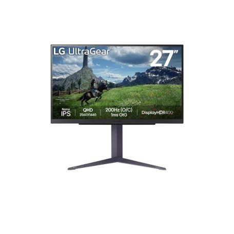 LG Monitor 27" Gamer - 27GS85Q-B (IPS; 16:9; 2560x1440; 200Hz; 1ms; 400cd; HDMIx2; DP; USB; G-Sync; Freesync, HDR400)