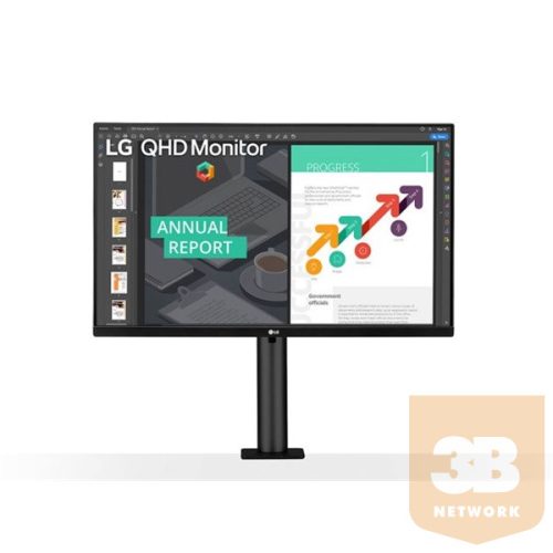 LG IPS monitor 27" - 27QN880, 2560x1440, 16:9, 350 cd/m2, 5ms, HDMIx2, DisplayPort, USB, USB-C, FreeSync, HDR10, pivot