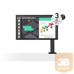   LG IPS monitor 27" 27QN880P, 2560x1440, 16:9, 350cd/m2, 5ms, 2xHDMI/DisplayPort/USB-C/2xUSB, hangszóró