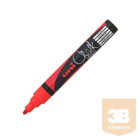 UNI Chalk Marker Pen PWE-5M Medium Bullet Tip - Fluorescent Red