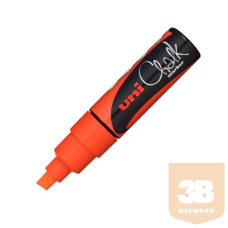 UNI Chalk Marker Pen PWE-8K Broad Chisel Tip - Fluorescent Orange