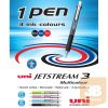 UNI SXE-3400 Jetstream 3 Multicolour Retractable Rollerball Pen - White