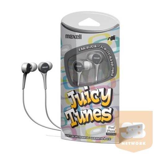 MAXELL Fülhallgató JUICY TUNES 3.5mm jack, Ezüst