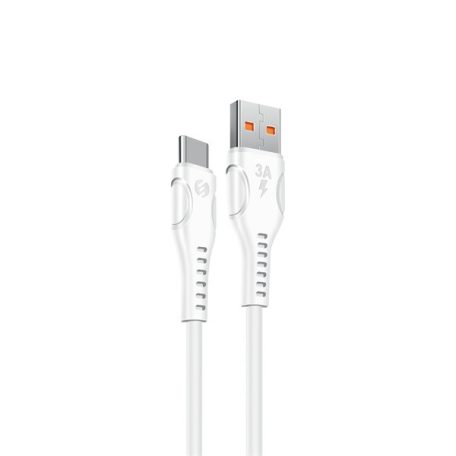 S-Link kábel - SL-X243 (3A, 15W, Gyorstöltés, Type-C, 100cm adat+töltőkábel, fehér)