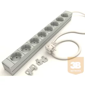   DI-STRIP Compact hálózati elosztó 8db aljzattal, kapcsoló nélkül