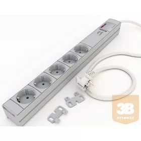   DI-STRIP Power Cleaner hálózati elosztó 5db aljzattal, kapcsoló nélkül, zavarszűrővel