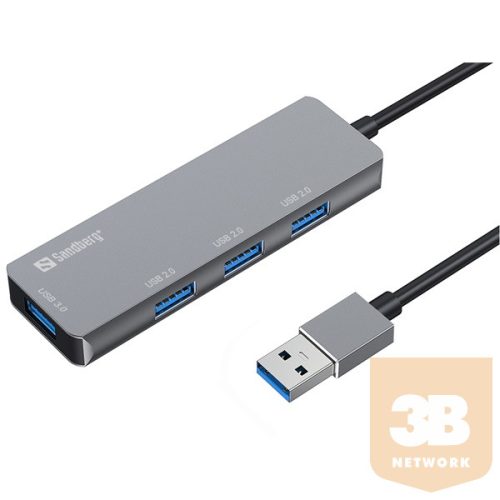 SANDBERG Hub és elosztó, USB-A Hub 1xUSB3.0+3x2.0 SAVER