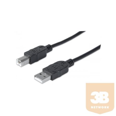 Manhattan 333368 Hi-Speed USB nyomtató kábel Apa/Apa, 1.8m (6 ft.), Fekete