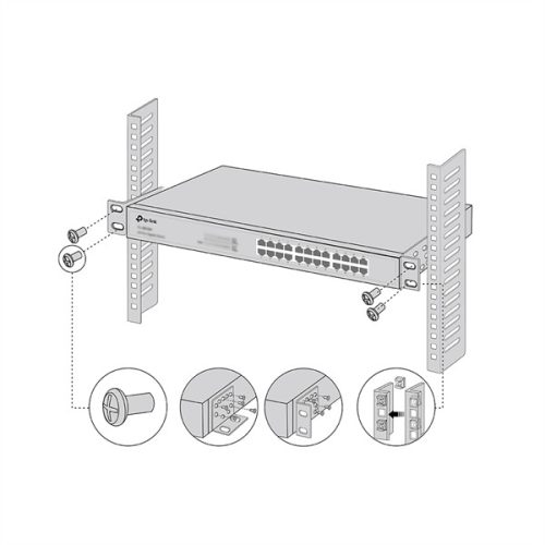 TP-LINK Kiegészítő - Rack Mount Kit 19-inch (22x43.8x15mm), RACKMOUNT KIT-19