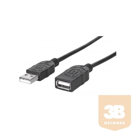 Manhattan 338653 Hi-Speed USB hosszabbító kábel Apa/Anya, 1.8m (6 ft.), Fekete