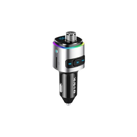 S-Link FM Transmitter - SL-BT225 RAINBOW Bluetooth  (BT5.0; Dual USB, MicroSD, 3A USB gyorstöltő, RGB)