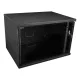 S-Link fali rackszekrény - 7U 19" fali kivitel (400x530x400mm, Flatpack, fekete) lapraszerelt