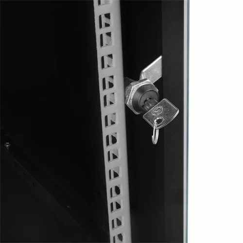 S-Link fali rackszekrény - 7U 19" fali kivitel (400x530x400mm, Flatpack, fekete) lapraszerelt
