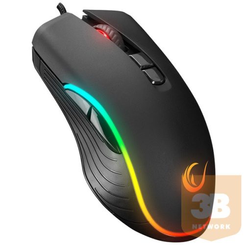 Rampage Egér Gamer - SMX-R120 SLASH (7200DPI, 7 gomb, makro, RGB LED, 1,8m harisnyázott kábel, fekete)