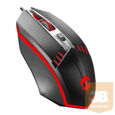   Everest Gamer Egér - SM-G97 GANK  (7200 DPI, 4gomb, 1,5m harisnyázott kábel,optikai, fekete, RGB LED)