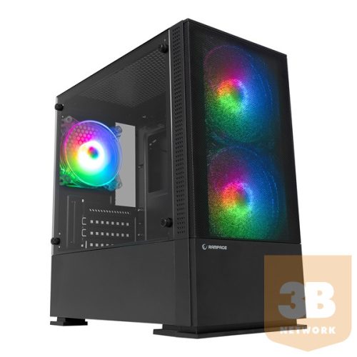 Rampage Számítógépház - EVEREST PRIVATE (fekete; plexi; ATX; alsó táp; 1xUSB3.0 + 2xUSB2.0, I/O; porszűrő)