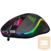 Everest Gamer Egér - SM-G66 X-HOLE  (8000 DPI, 7gomb, 1,5m harisnyázott kábel,optikai, fekete, RGB LED)