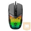 Everest Gamer Egér - SM-GX19 ANGARD  (7200 DPI, 6gomb, 1,5m harisnyázott kábel,optikai, fekete, RGB LED)