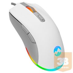   Everest Gamer Egér - SGM-L1 LUMOS (6400 DPI, 8gomb, 1,65m harisnyázott kábel,optikai, fehér, RGB LED)