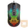 Everest Gamer Egér - SM-G07 METAFOR  (6400 DPI, 7gomb, 1,5m harisnyázott kábel,optikai, fekete, RGB LED)