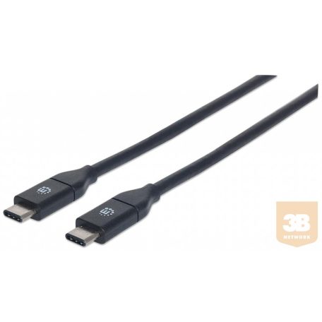 Manhattan USB 3.1 Gen2 kábel, C-típusú / C-típusú, apa/apa, 1m, fekete
