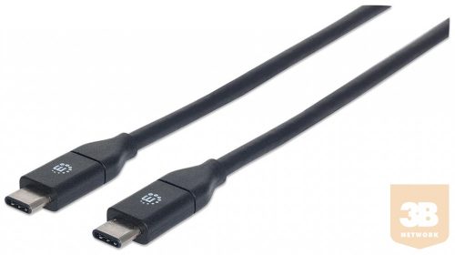 Manhattan USB 3.1 Gen2 kábel, C-típusú / C-típusú, apa/apa, 1m, fekete