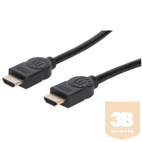 Manhattan Kábel - HDMI to HDMI (Dynamic HDR, eARC, 3D, 8K@60Hz, VRR, QMS, 48 Gbps Bandwidth, 2m, Fekete)