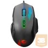 Rampage Egér Gamer - SMX-G38 CLAW (7200DPI, 8 gomb, makro, RGB LED, 1,8m harisnyázott kábel, fekete)