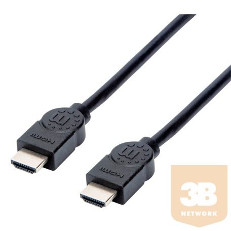 Manhattan Kábel - HDMI to HDMI ( 4K@30Hz, 3D, Shielded, 1.5m, Fekete)