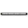 KELINE Patch Panel 1U 24 db keystone modul számára, csatlakozó nélkül, Fekete