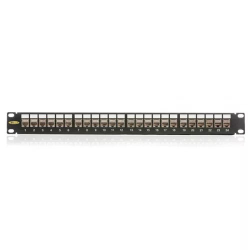 KELINE Patch Panel CAT.6 UTP 24 portos 1U Modular, Fekete