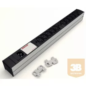   DI-STRIP IEC320 hálózati elosztó 10db aljzattal, kapcsoló nélkül