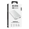 S-Link Powerbank - G201 20000mAh (2xUSB, Micro usb, led, fehér)