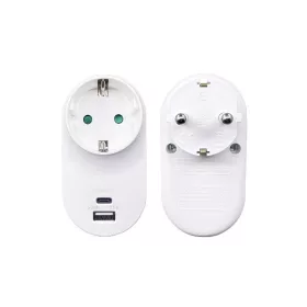   BLACKBIRD Hálózati Dugalj elosztó 250V, Max:3680W USB A+C 3.1A/5V SQ-GZB-01/01-UAC-2 gyerekvédelem, Fehér