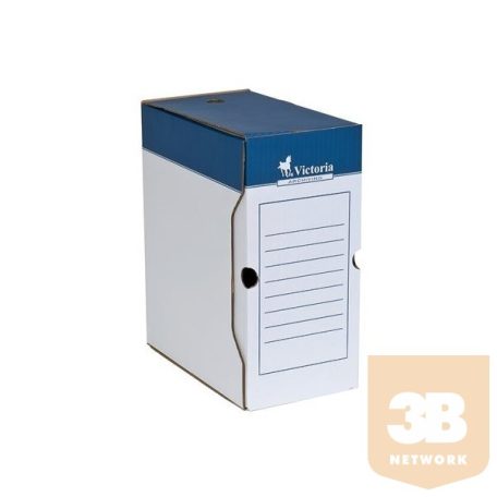 VICTORIA Archiváló doboz, A4, 150 mm, karton, VICTORIA, kék-fehér