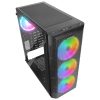 Everest Számítógépház -  PLAID V1 (fekete; üveg; ATX; alsó táp; 4x120mm RGB, 1xUSB3.0 + 2xUSB2.0)