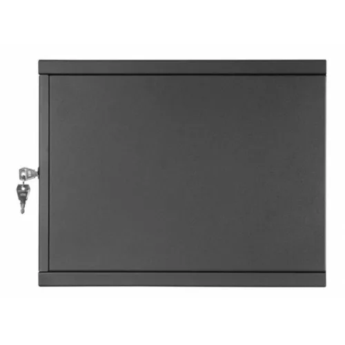 Stalflex RC19-6U-350GB 19" 6U 350 mm mély lapraszerelt fekete üveg ajtós fali rack szekrény
