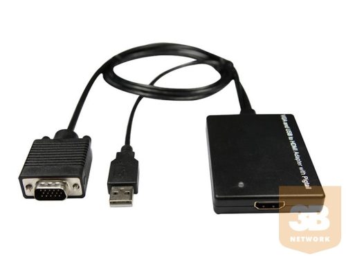 VGA+USB - HDMI converter, lengőkábeles